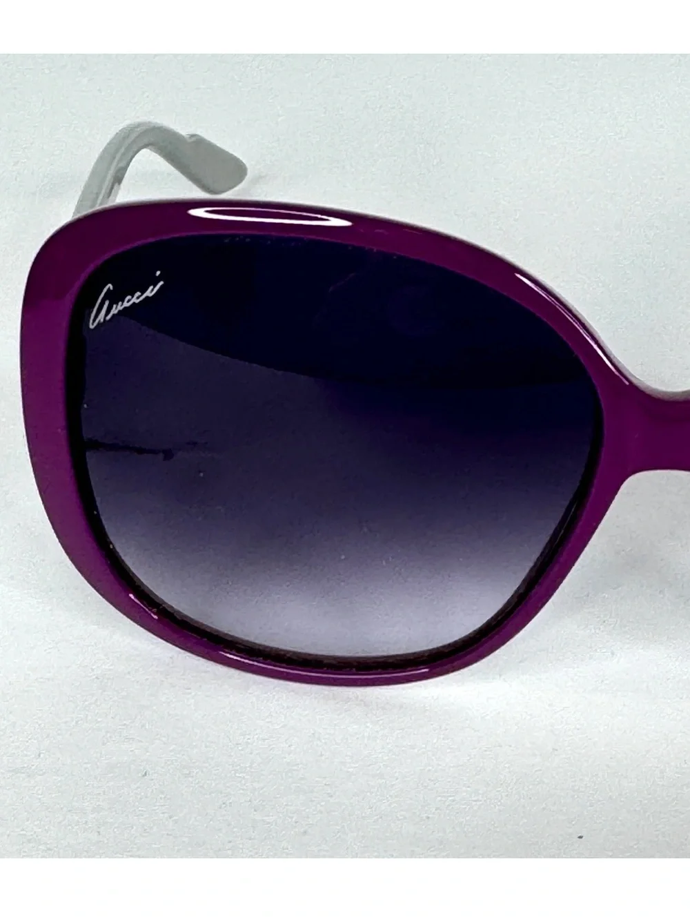 GUCCI 3157 Oversized Sunglasses NEW In Case Violet Silversmoke Made In Italy